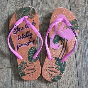 Havaianas Pink Flamingo Flip Flops